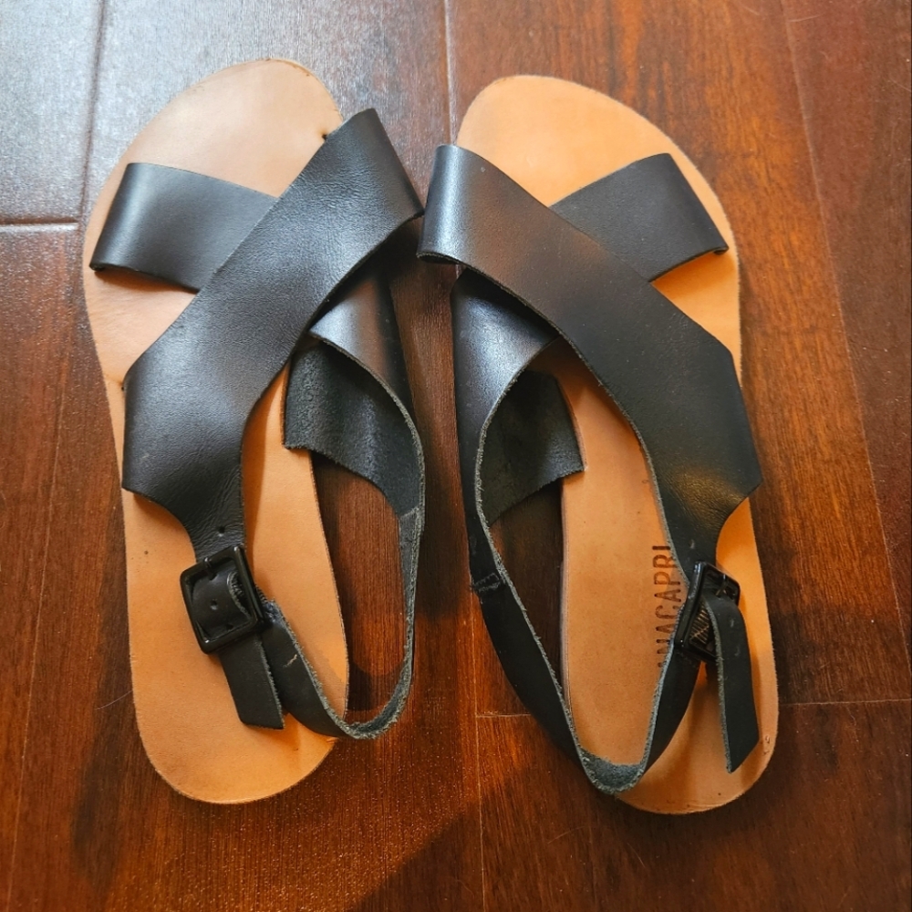 Anacapri Black Ankle Sandals